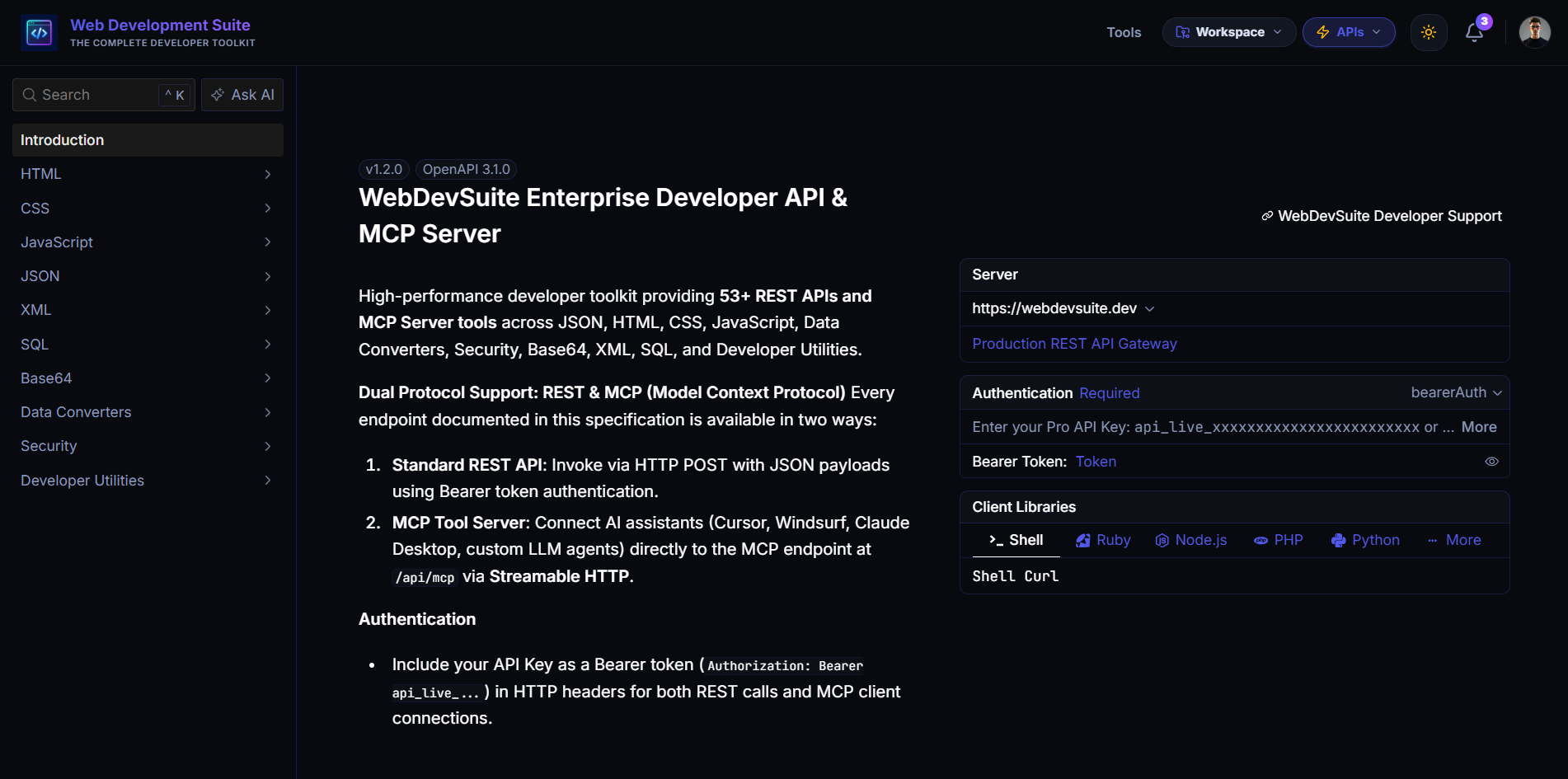 Headless REST API Developer Hub and Model Context Protocol Documentation